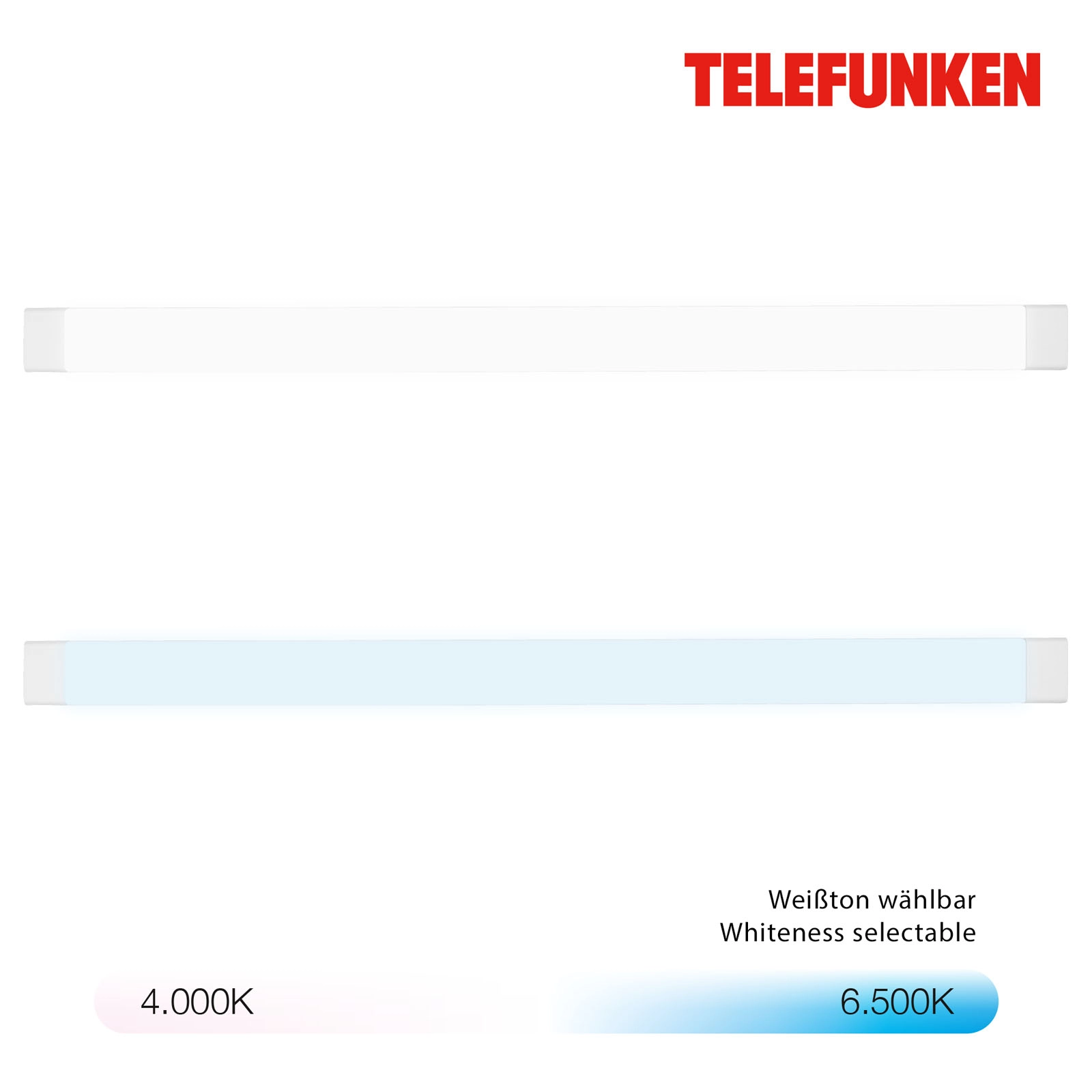 Telefunken CCT Langfeldleuchte, 122 cm, 45 W, 5000 lm, Weiß
