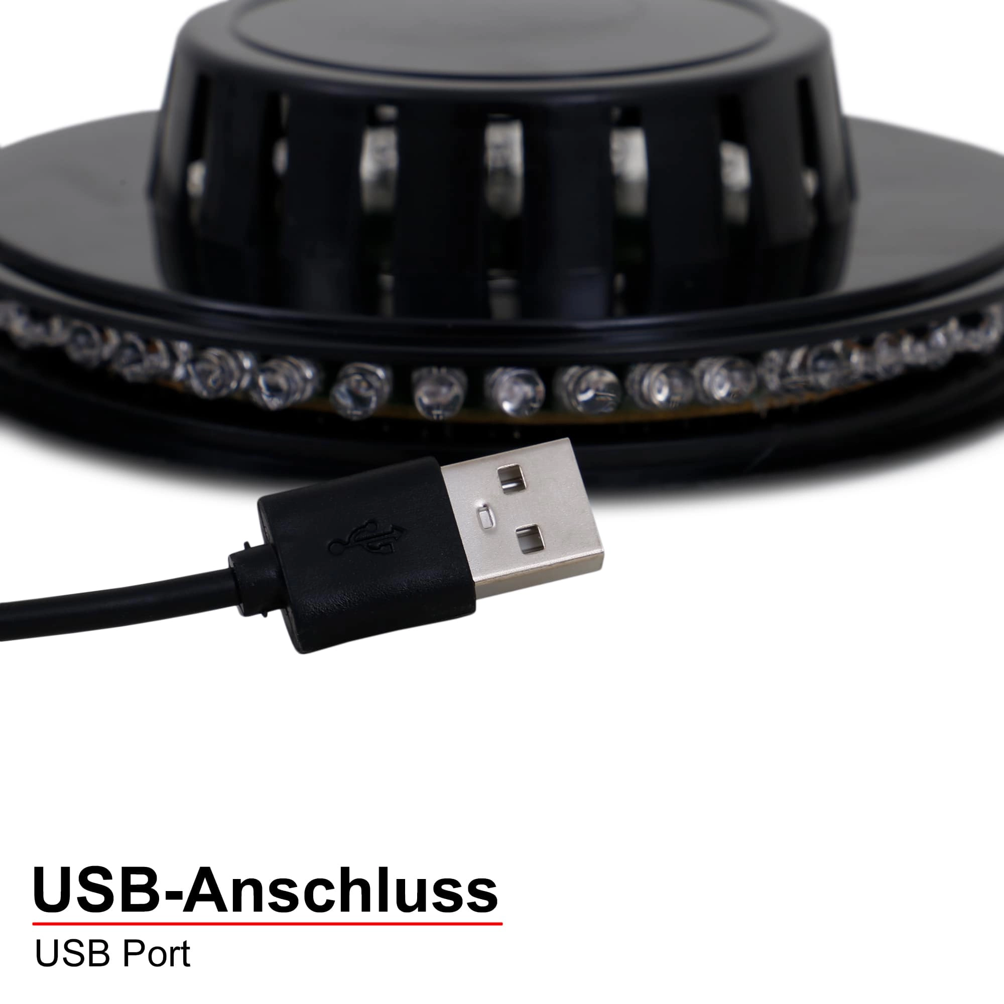 RGB LED Lichtrad, Ø 12,5 cm, 3 W, Schwarz