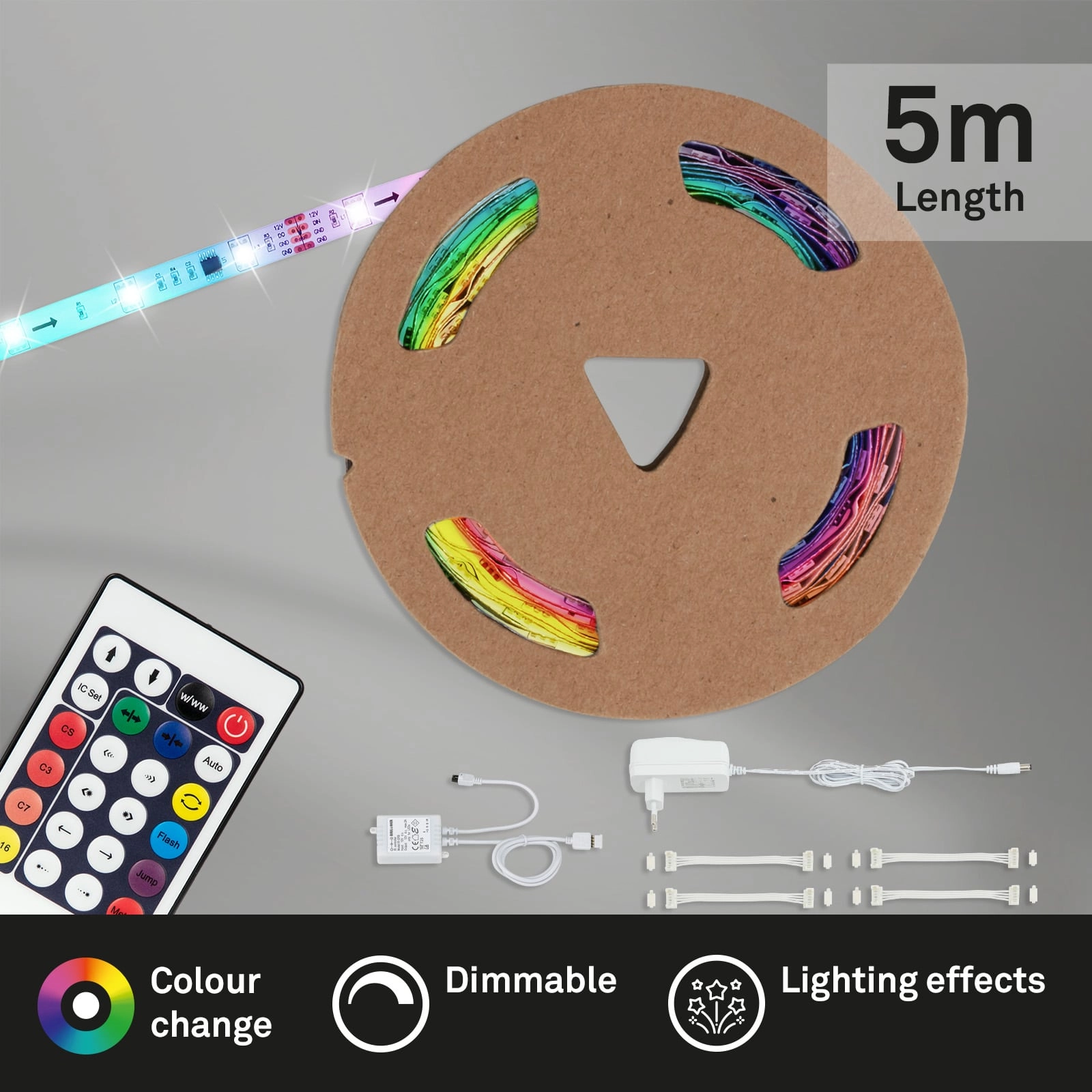 RGB LED Streifen, 5 Meter, 22 W, Weiß