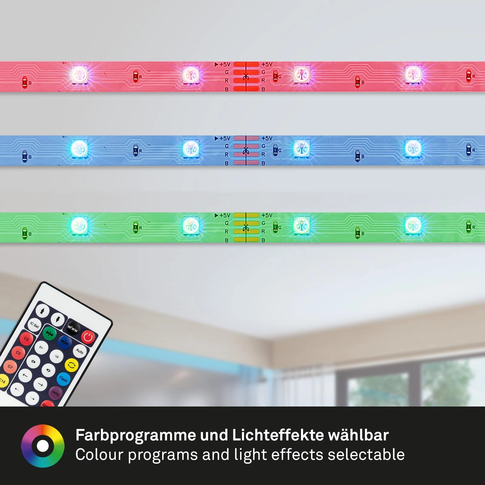 RGB LED Streifen, 5 Meter, 22 W, Weiß