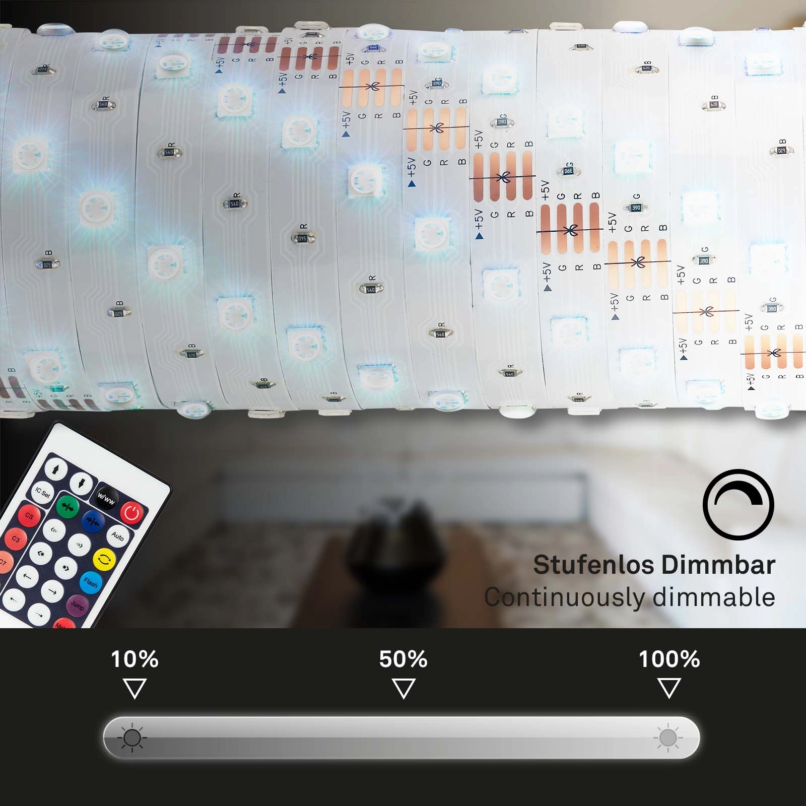 RGB LED Streifen, 5 Meter, 22 W, Weiß