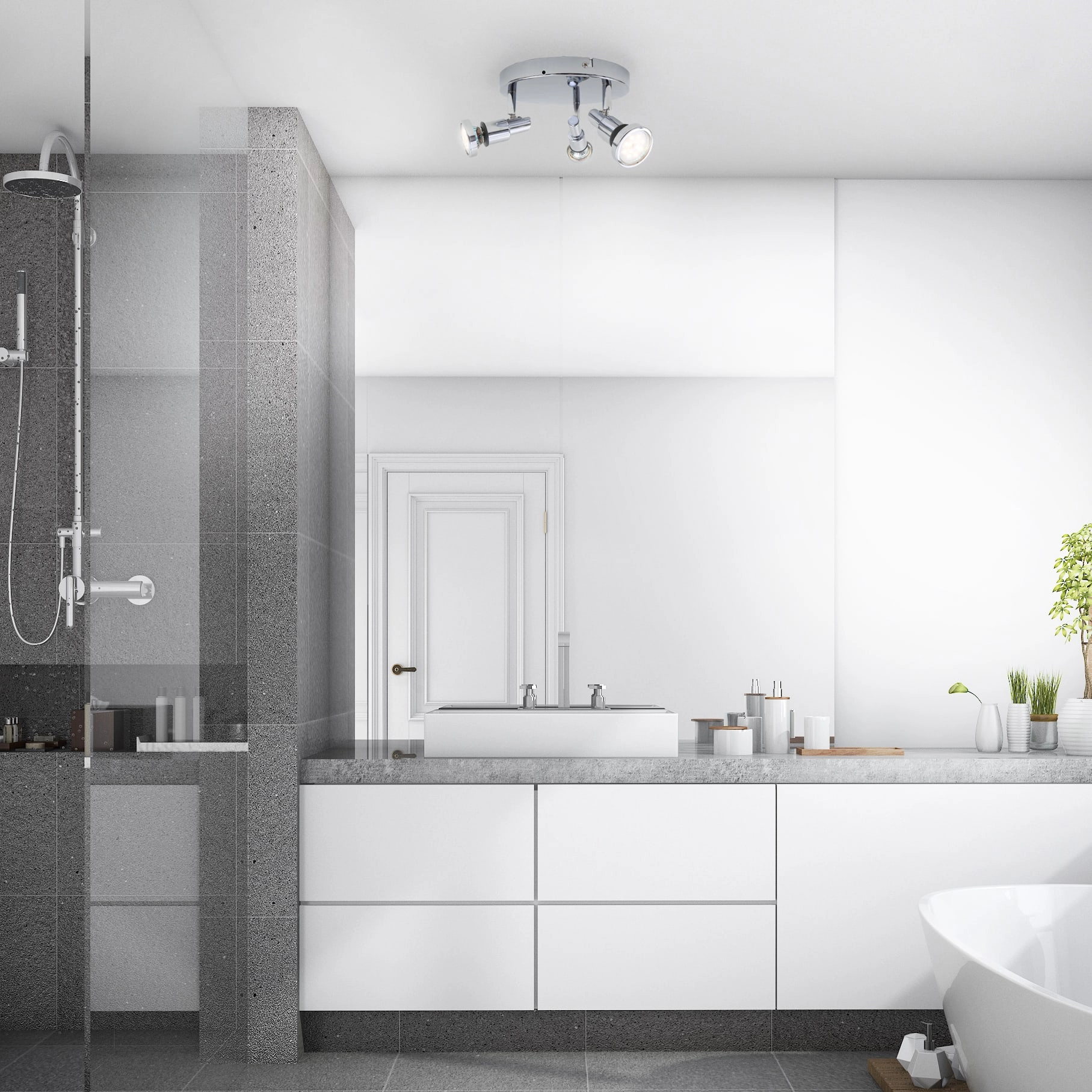 LED Spot Deckenleuchte, Ø 21 cm, 12 W, Chrom