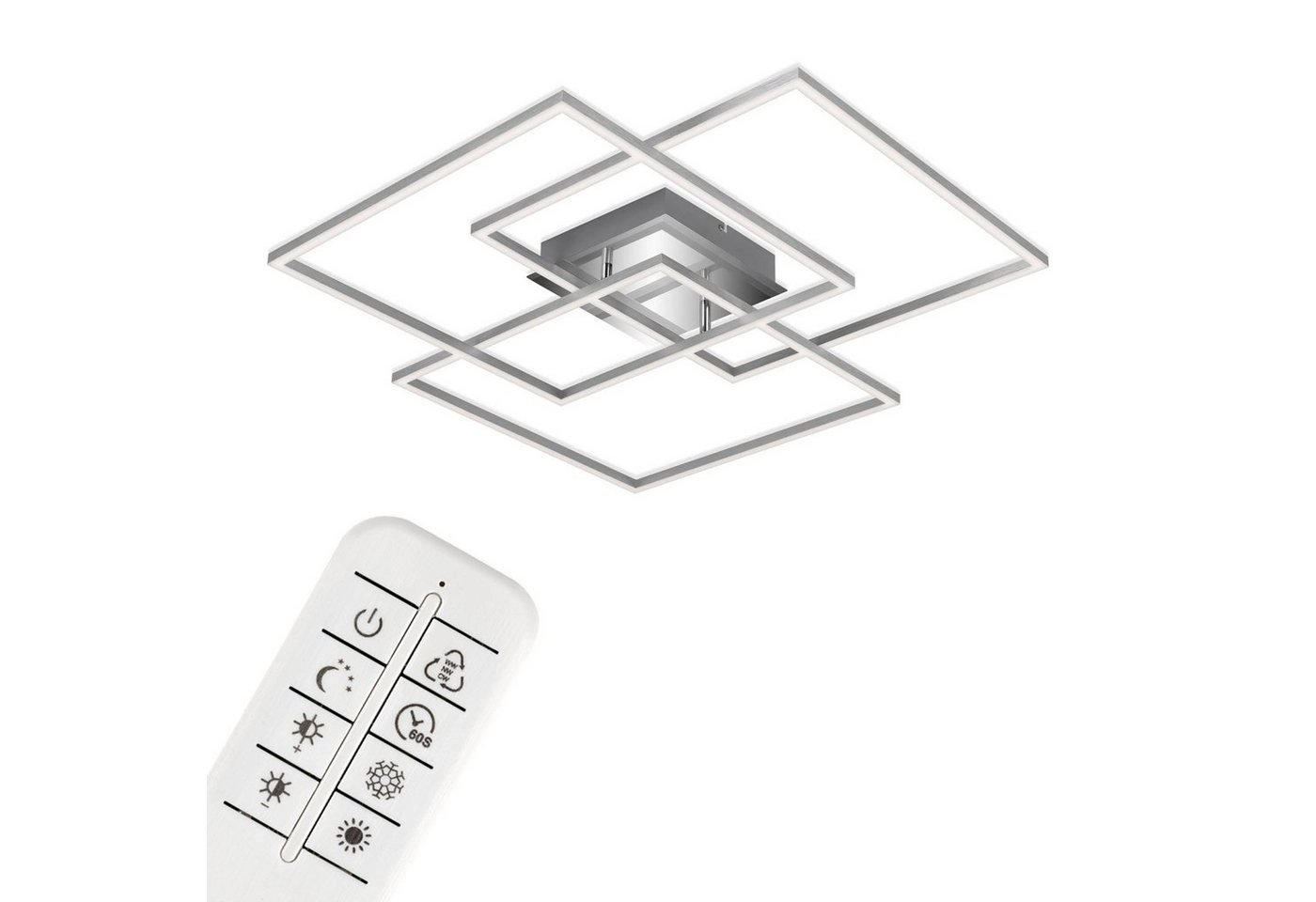 CCT LED Deckenleuchte, 70,3 cm, 4800 LM, 52 W, Alu