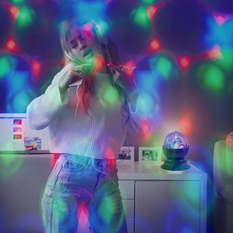 RGB LED Tischleuchte, Ø 8,8 cm, 3 W, Schwarz