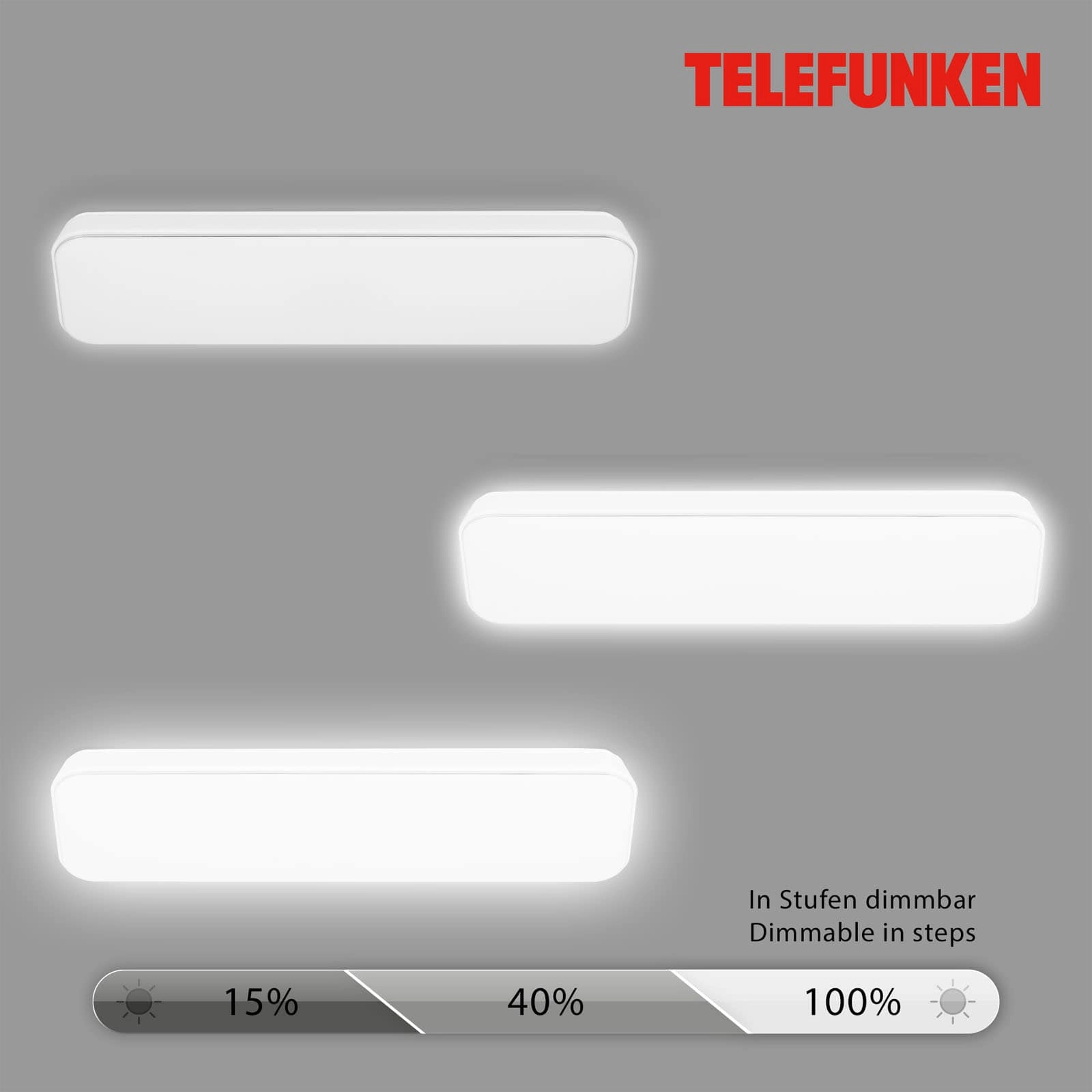 Telefunken Deckenleuchte, 60,5 cm, 24 W, 2800 lm, Weiß