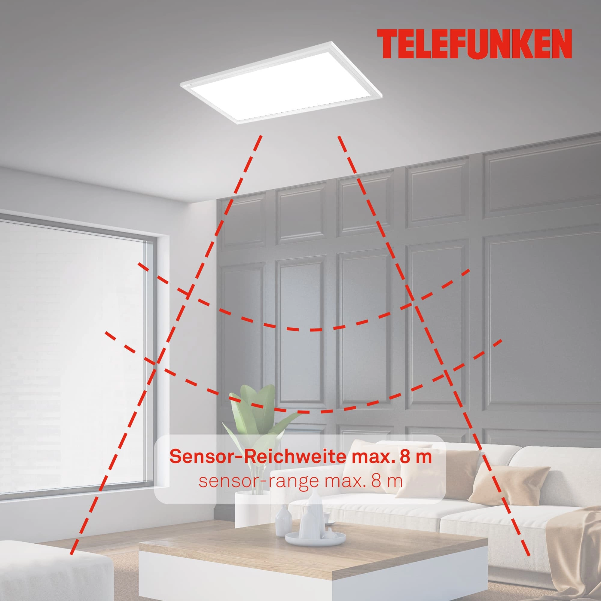 TELEFUNKEN Sensor LED Panel, 59,5 cm, 36 W, Weiß