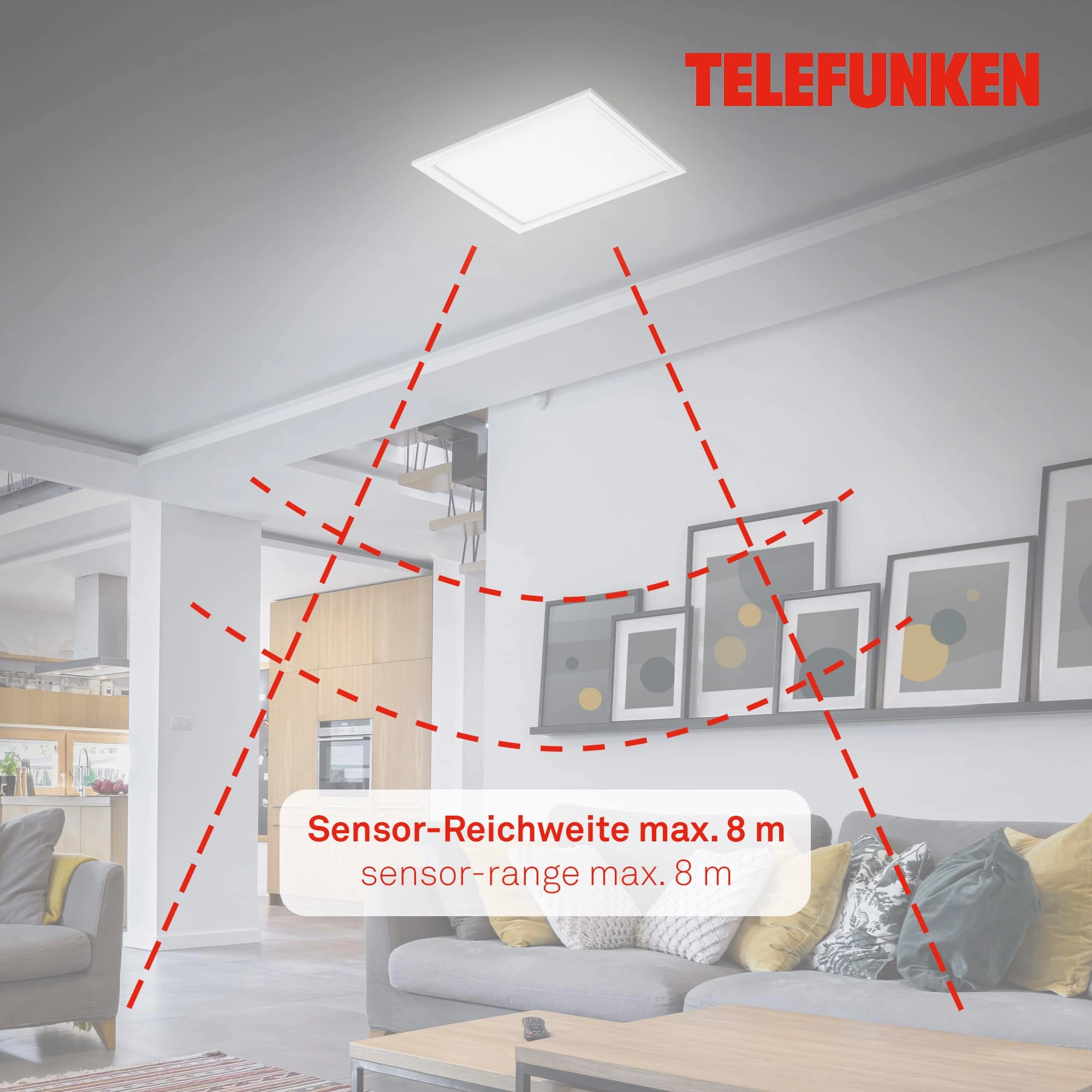 TELEFUNKEN Sensor LED Panel, 29,5 cm, 13 W, Weiß