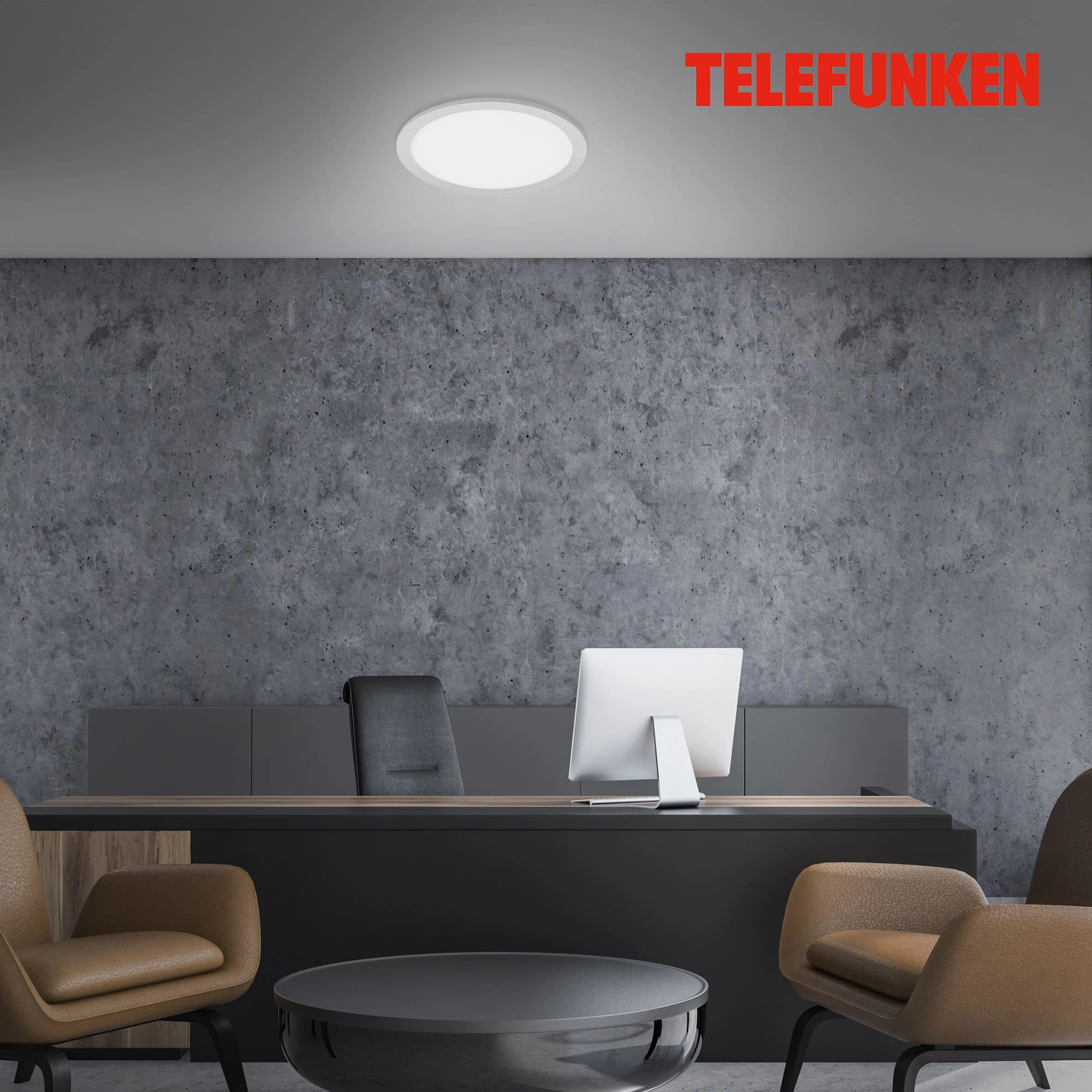 TELEFUNKEN Sensor LED Panel, Ø 30 cm, 20 W, Chrom-Matt-Weiß