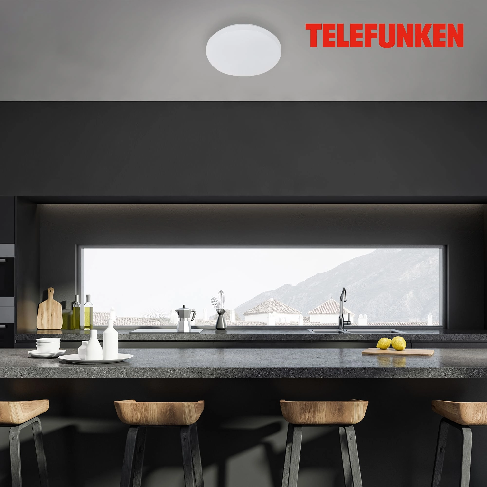 TELEFUNKEN Sensor LED Deckenleuchte, Ø 29 cm, 12 W, Weiß