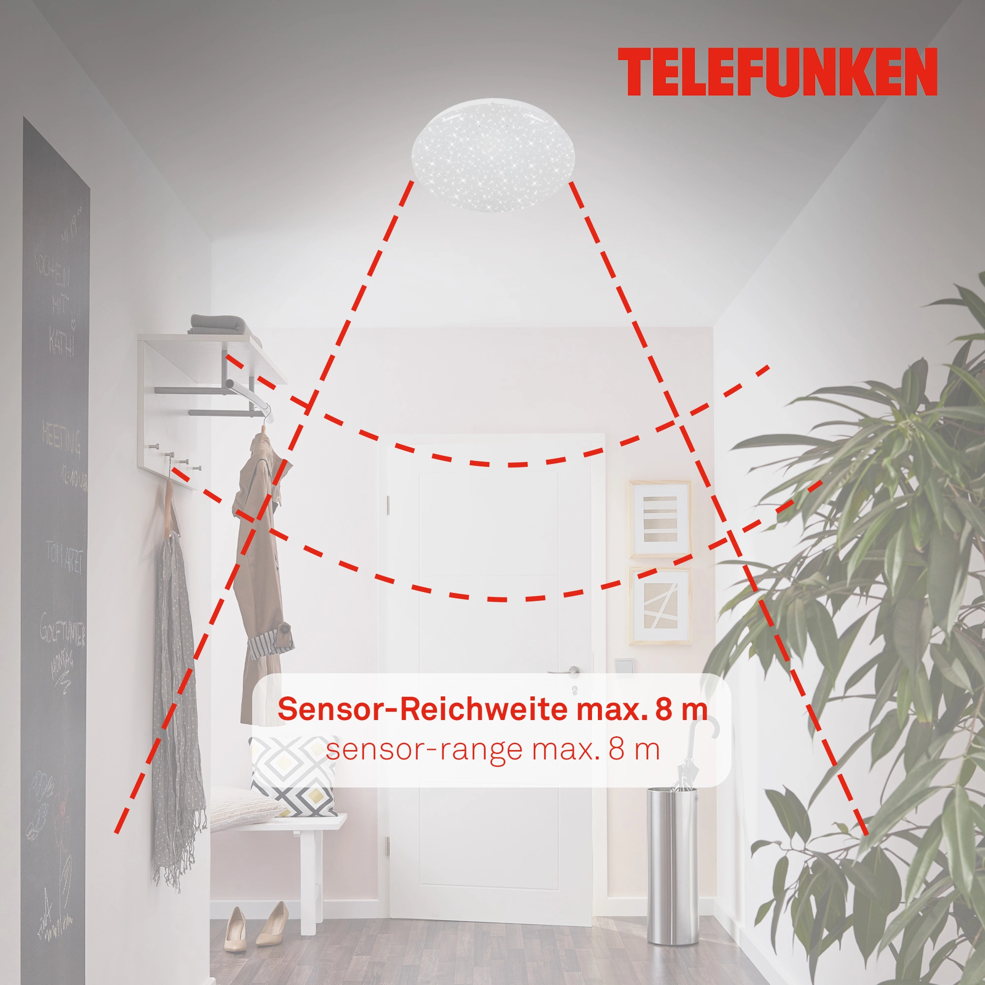 TELEFUNKEN Sensor LED Deckenleuchte, Ø 27,7 cm, 12 W, Weiß