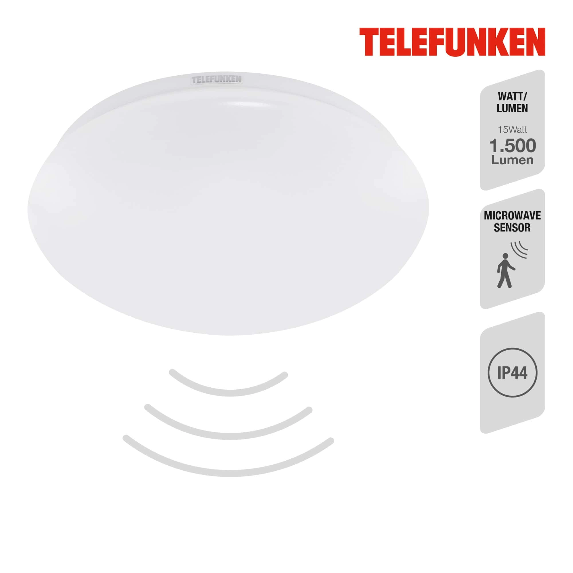 TELEFUNKEN LED Deckenleuchte, Ø 27,8 cm, 15 W, Weiß