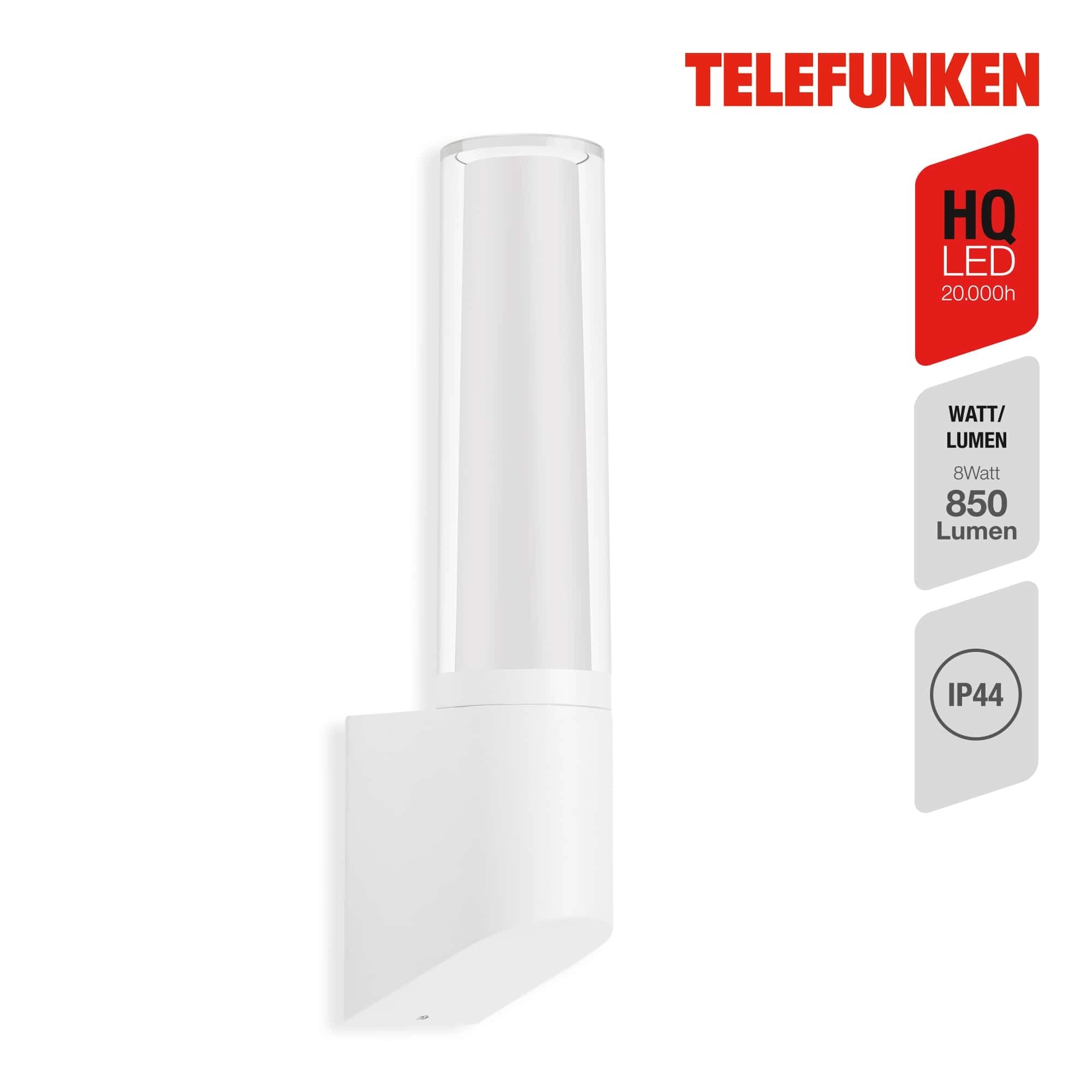 TELEFUNKEN LED Außenwandleuchte, 33,2 cm, 8 W, Weiß
