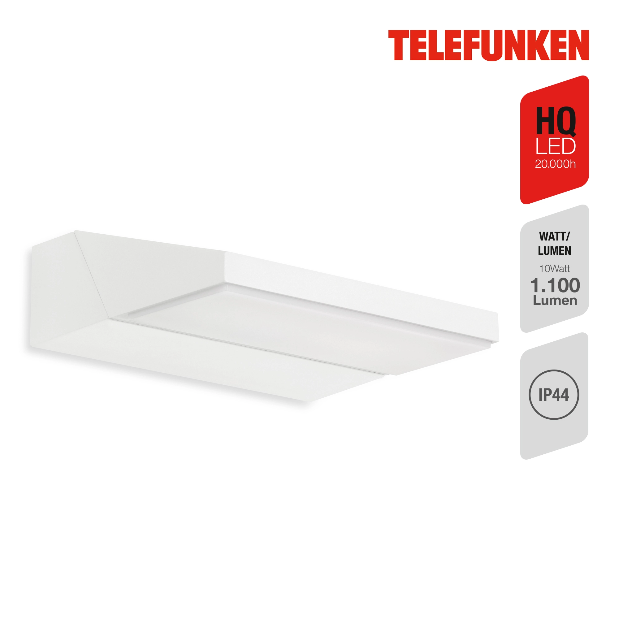 TELEFUNKEN LED Außenwandleuchte, 17,2 cm, 10 W, Weiß
