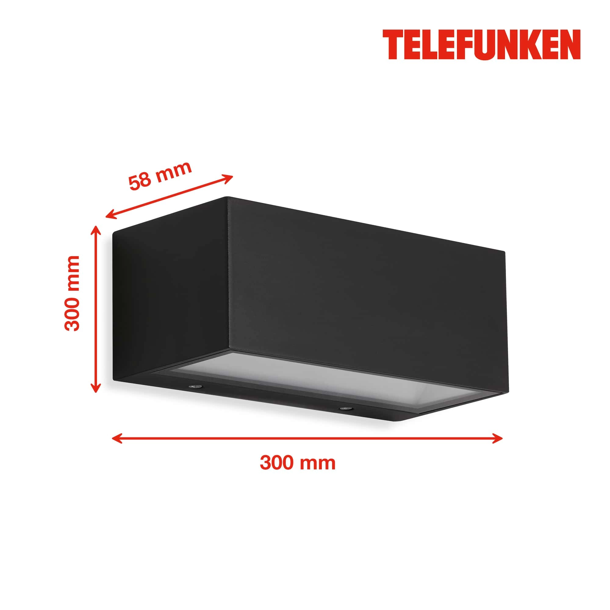 TELEFUNKEN LED Außenwandleuchte, 18,5 cm, 6 W, Schwarz