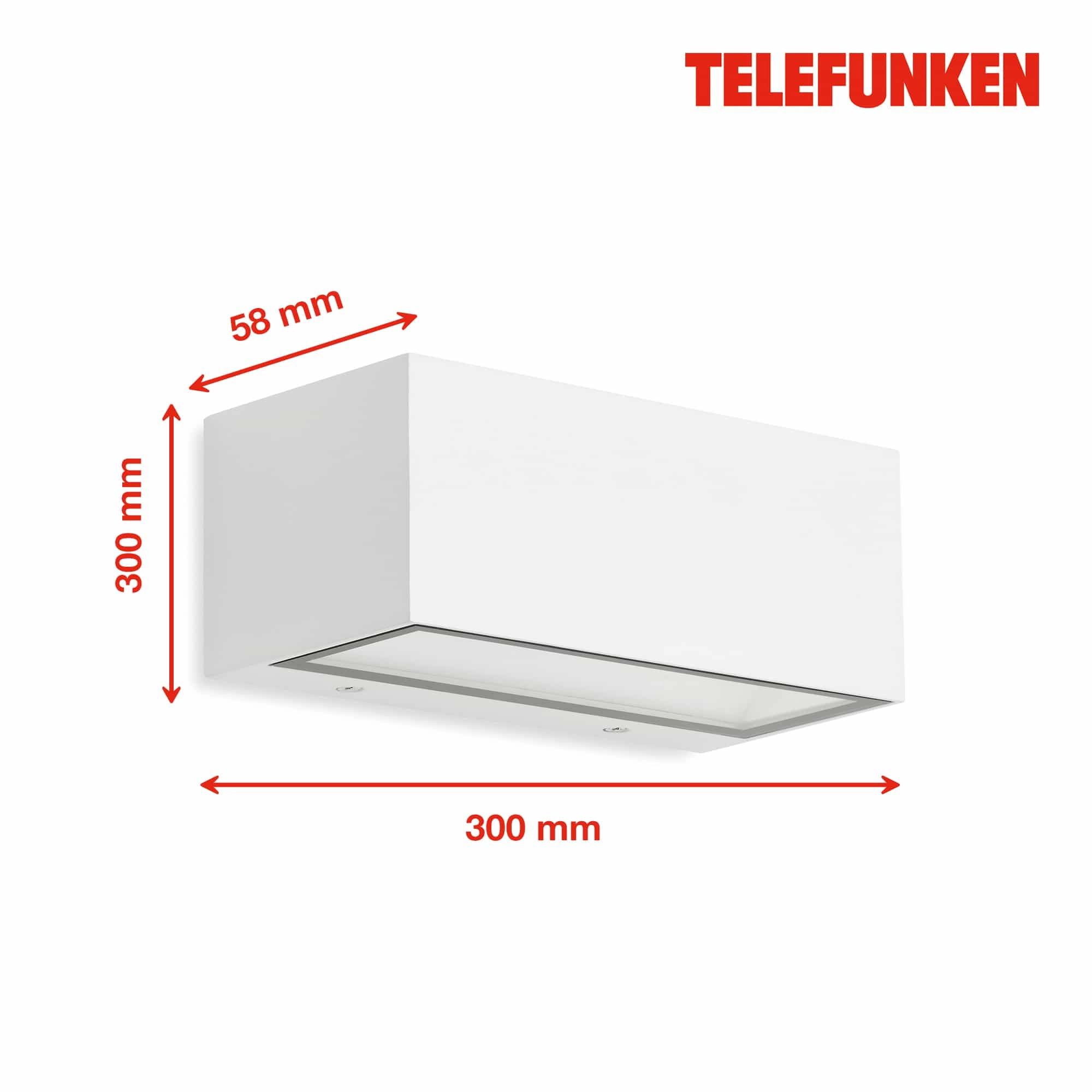 TELEFUNKEN LED Außenwandleuchte, 18,5 cm, 12 W, Weiß