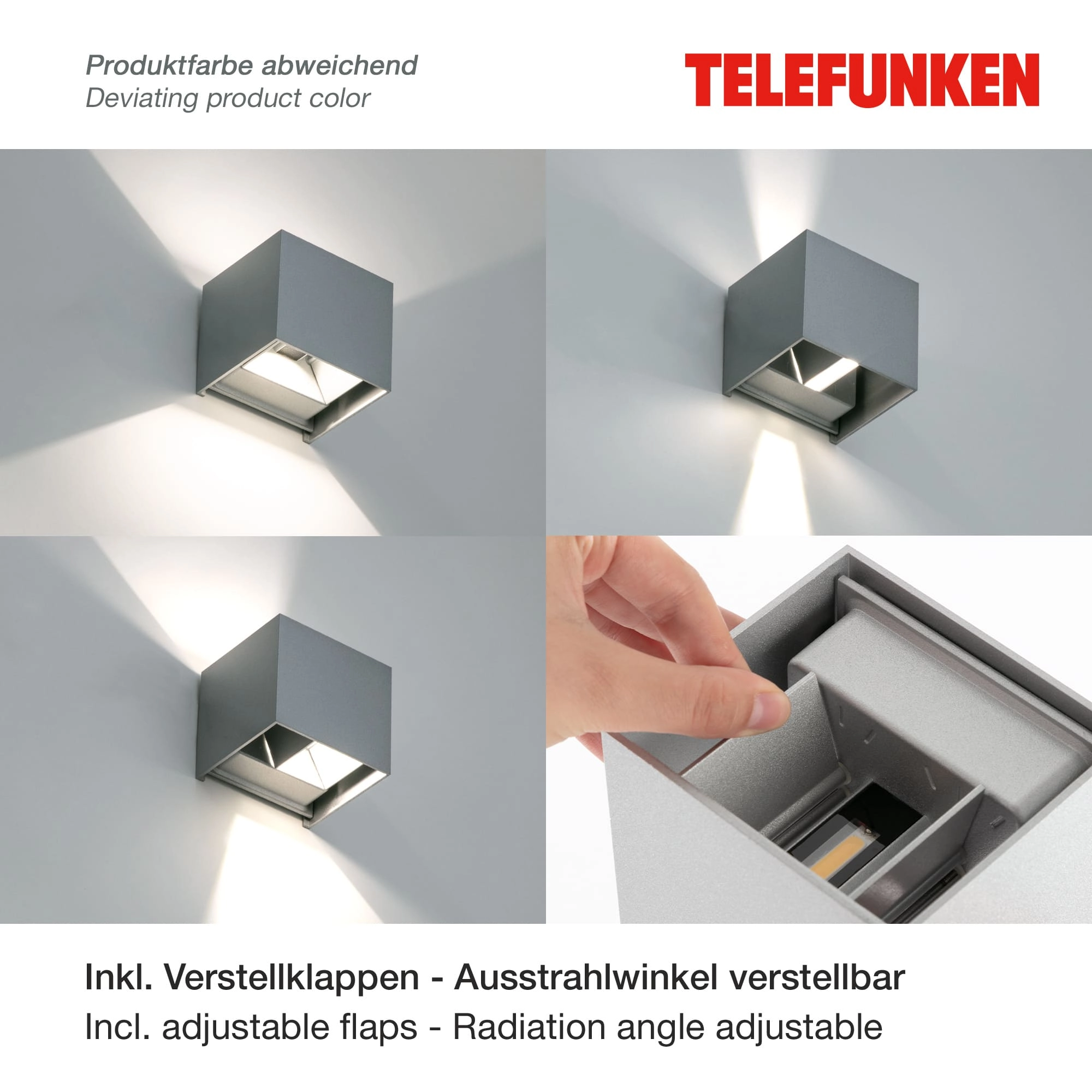 TELEFUNKEN LED Außenwandleuchte, 11 cm, 7 W, Anthrazit