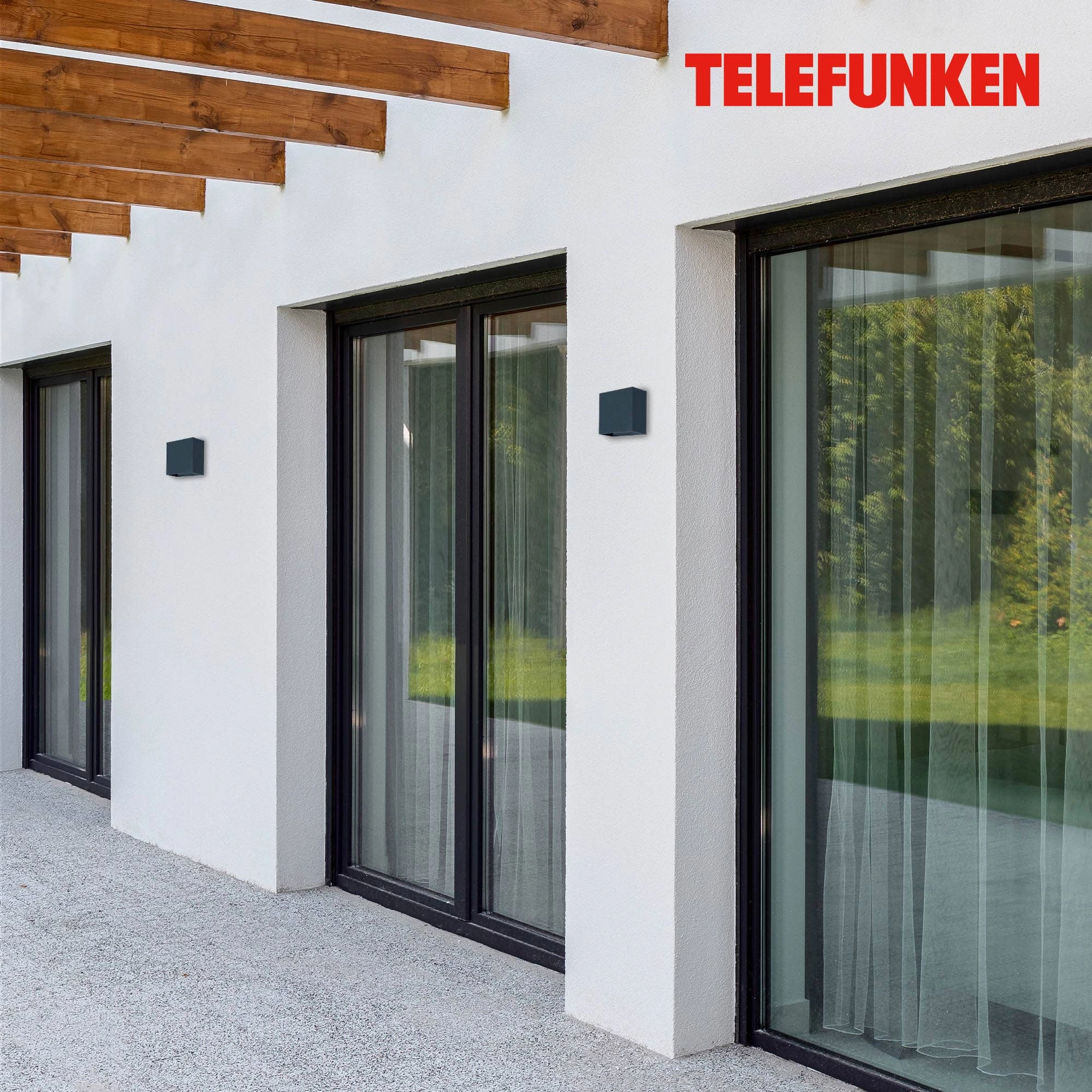 TELEFUNKEN LED Außenwandleuchte, 11 cm, 7 W, Anthrazit