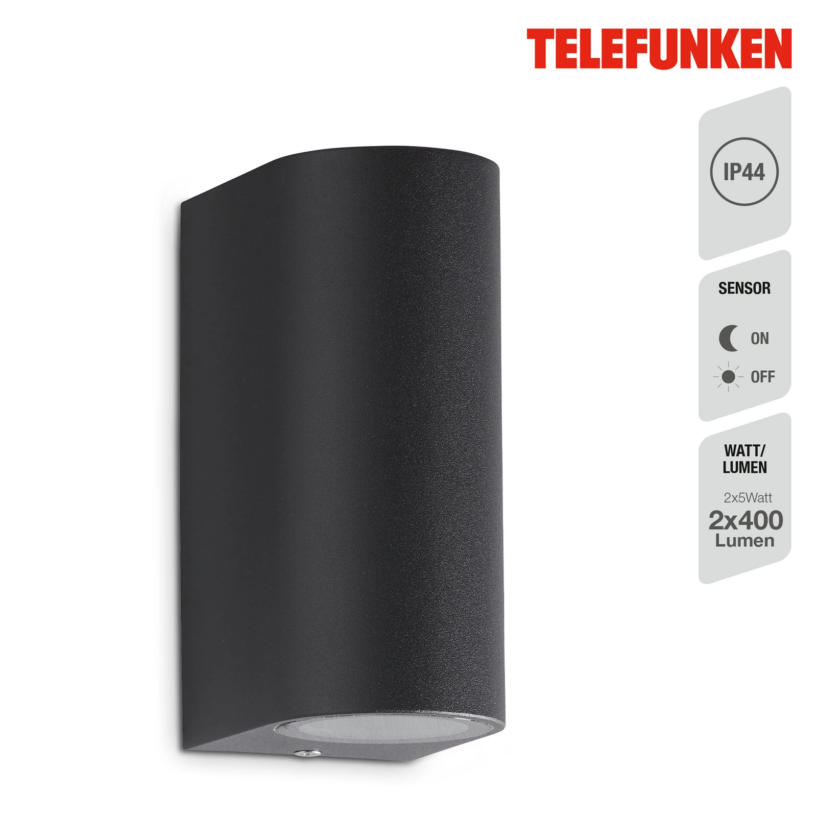 TELEFUNKEN LED Außenwandleuchte, 15,1 cm, 10 W, Anthrazit