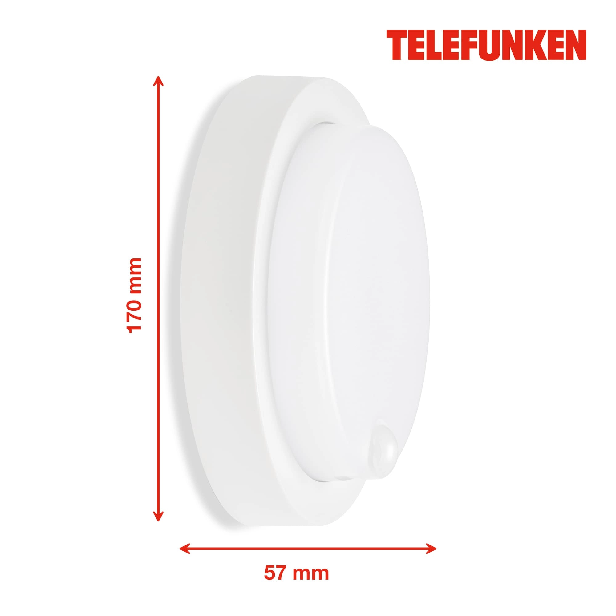 TELEFUNKEN LED Sensor Außenwandleuchte, Ø 17 cm, 12 W, Weiß
