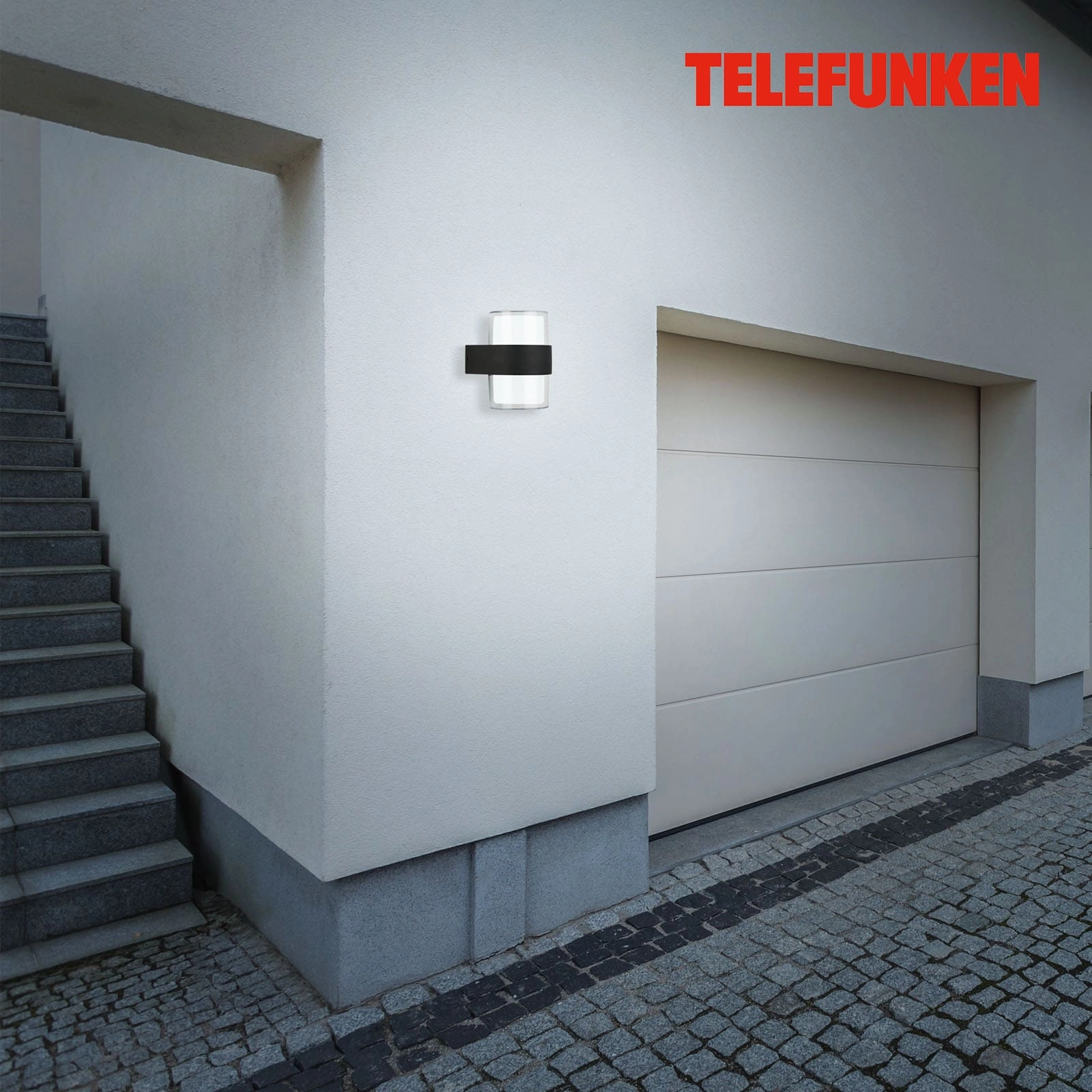 LED Außenleuchte, schwarz, 2xLED/8W