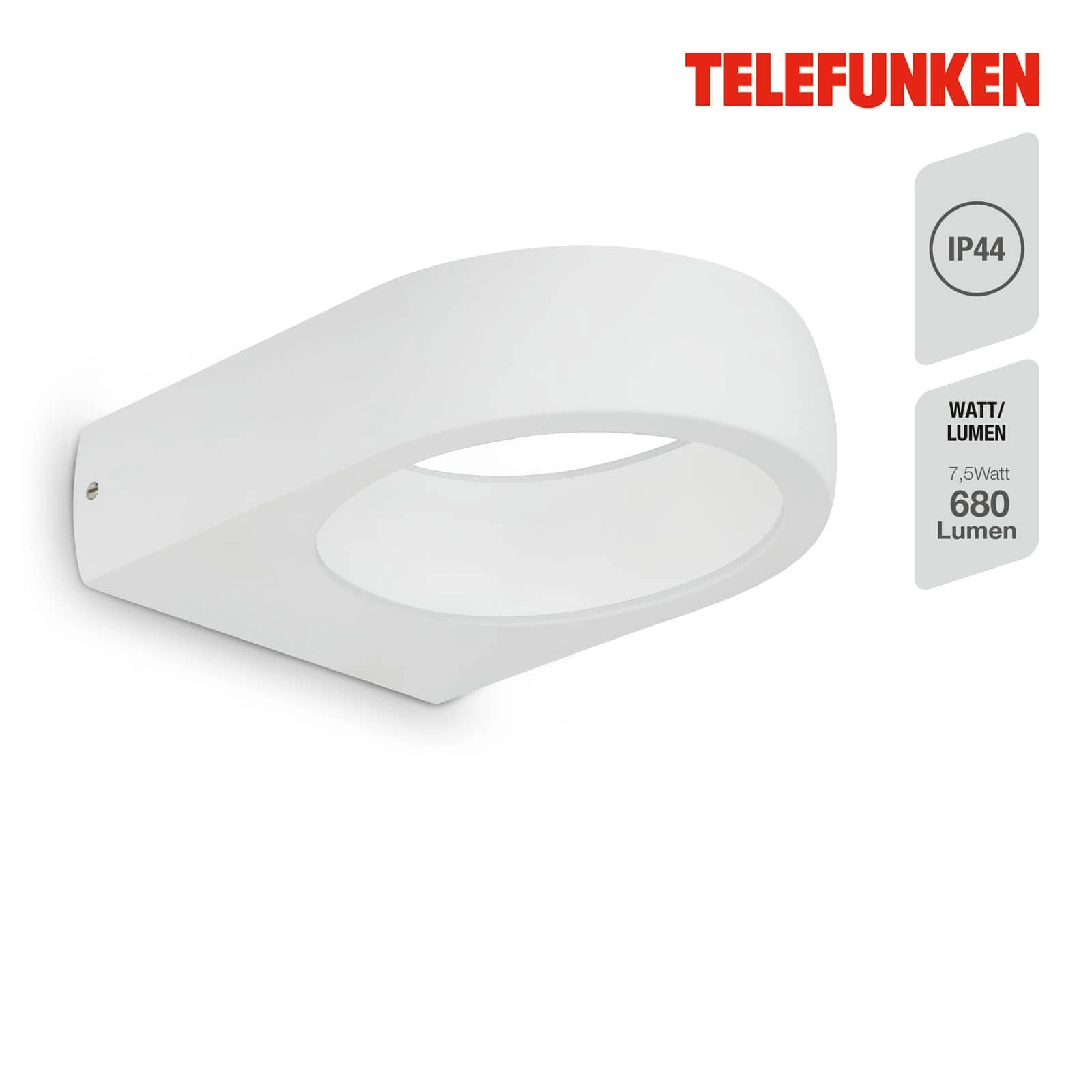 LED Außenleuchte, weiß, 1xLED/7,5W
