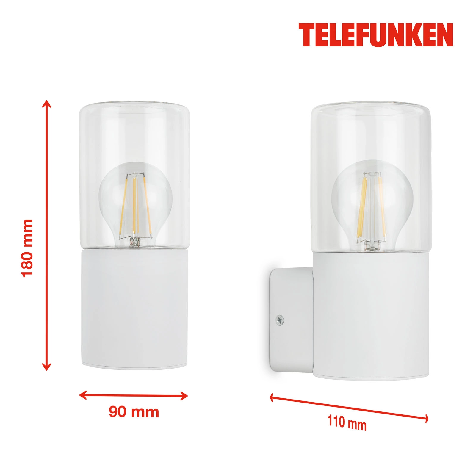 Außenleuchte, weiß, 1xE27 exkl.