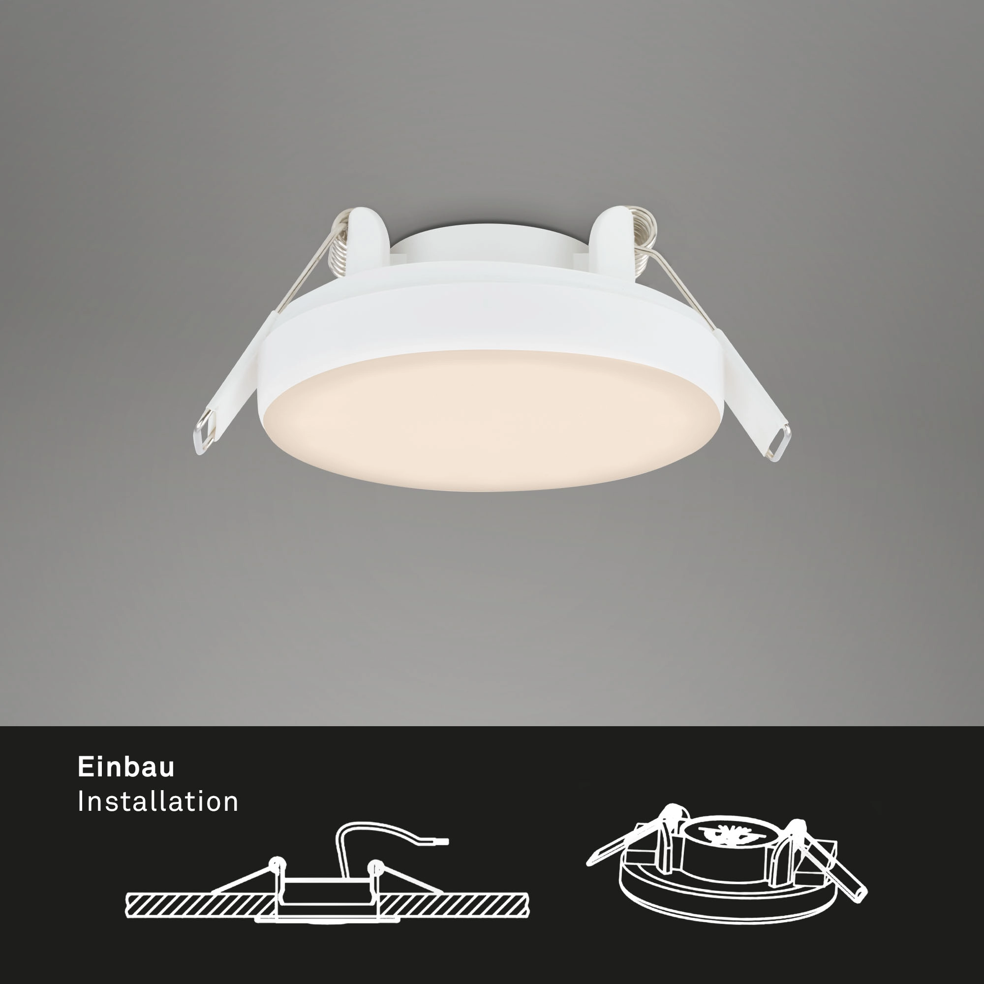 LED Einbauleuchte, Ø 7,5 cm, 3 W, 350 lm, Weiß
