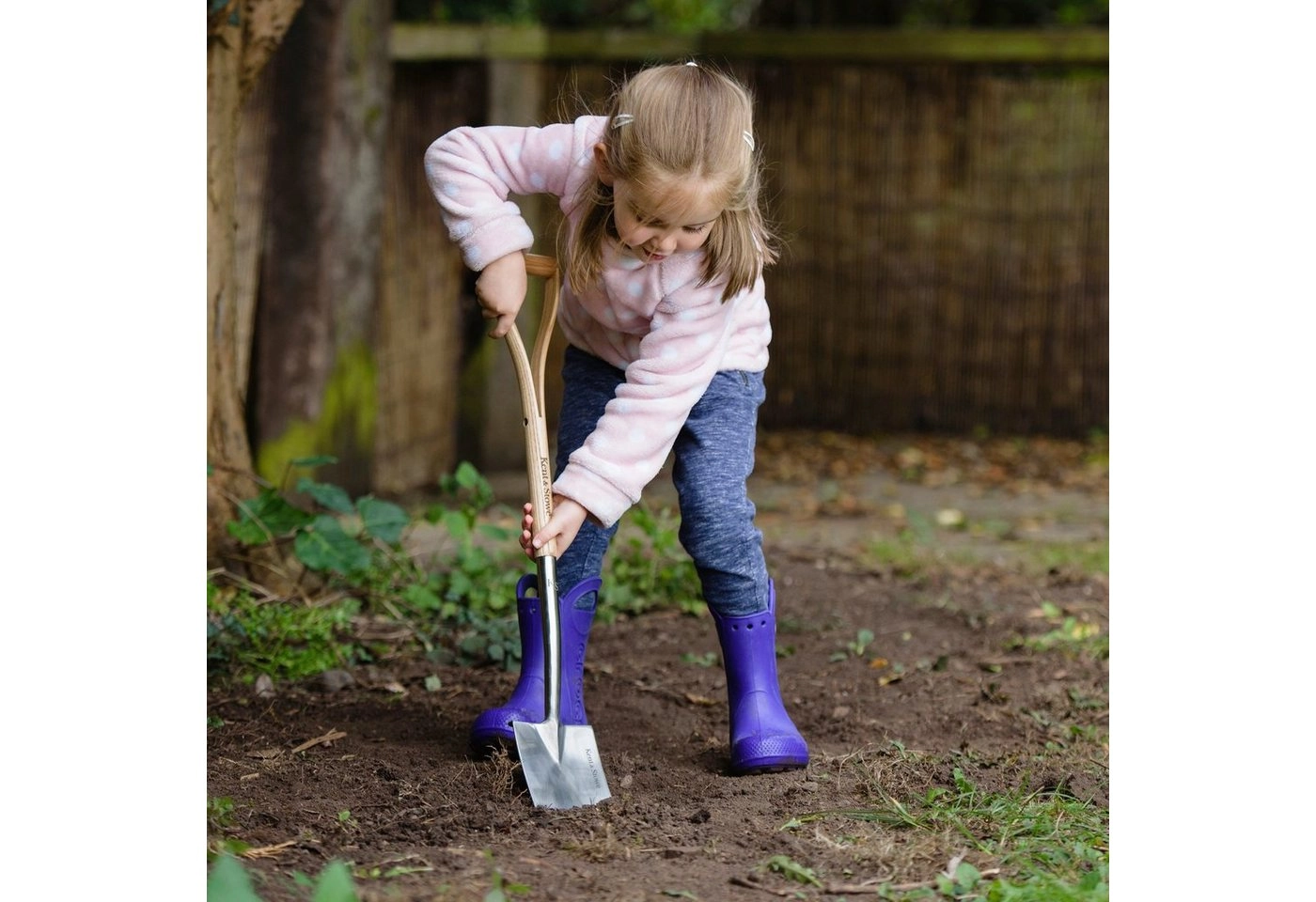 Kent & Stowe Spaten »Kinder Spaten«, (1-St), aus Edelstahl & Escheholz, für Kinder