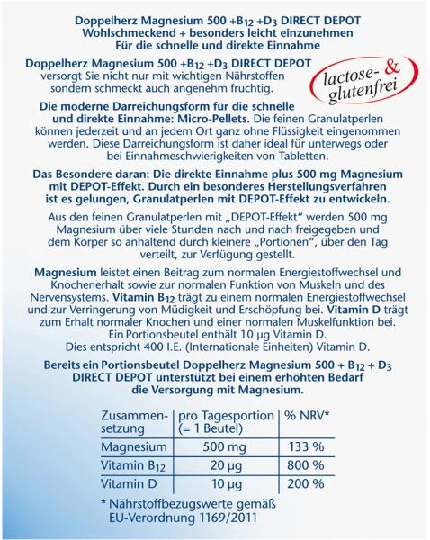 Doppelherz aktiv Magnesium 500 Depot + B12 + D3