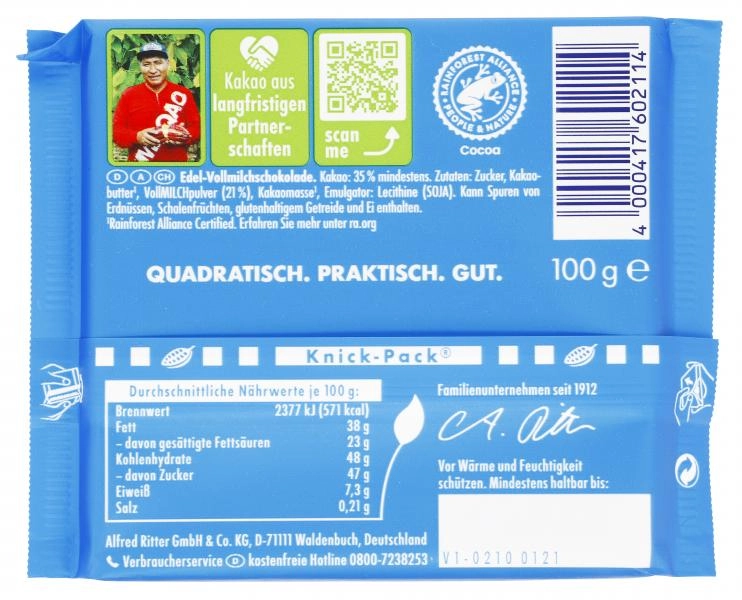 Ritter Sport Edel-Vollmilch