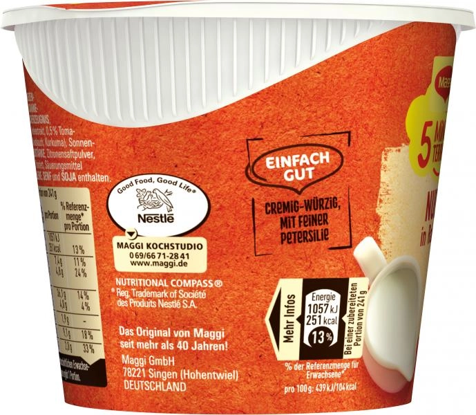 Maggi 5 Minuten Terrine Nudeln in Rahmsauce