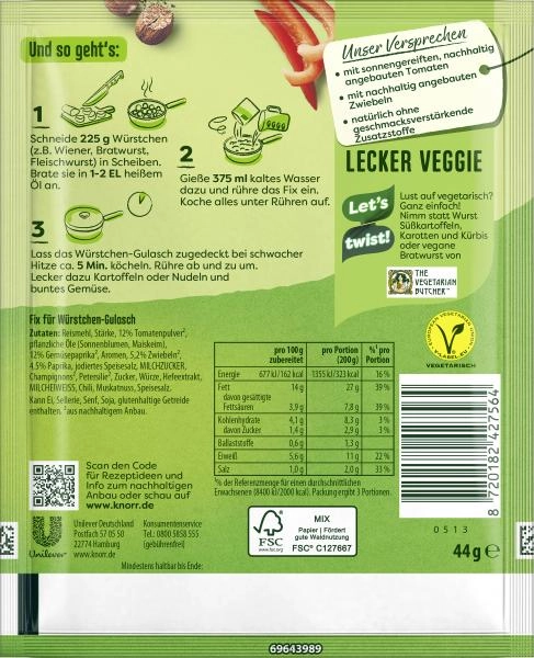 Knorr Fix Würstchen Gulasch