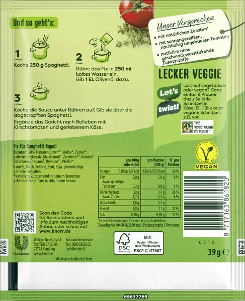 Knorr Fix Spaghetti Napoli