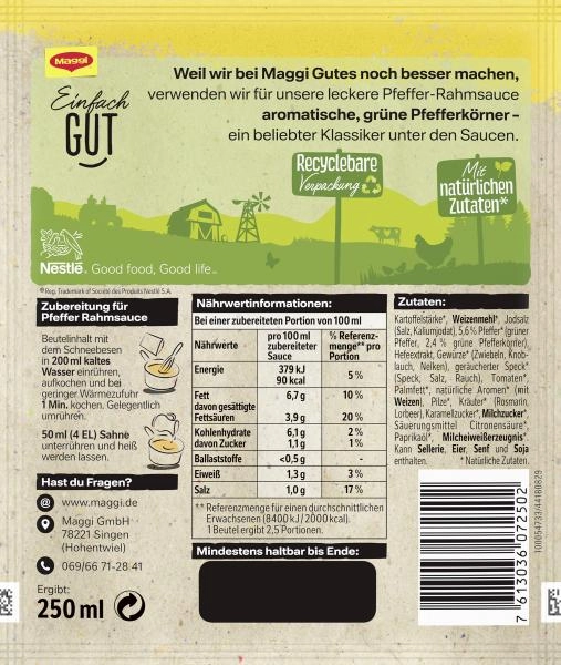 Maggi Für Genießer Pfeffer Rahmsauce