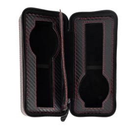 Reiseetui für 2 Uhren, Carbonlook schwarz