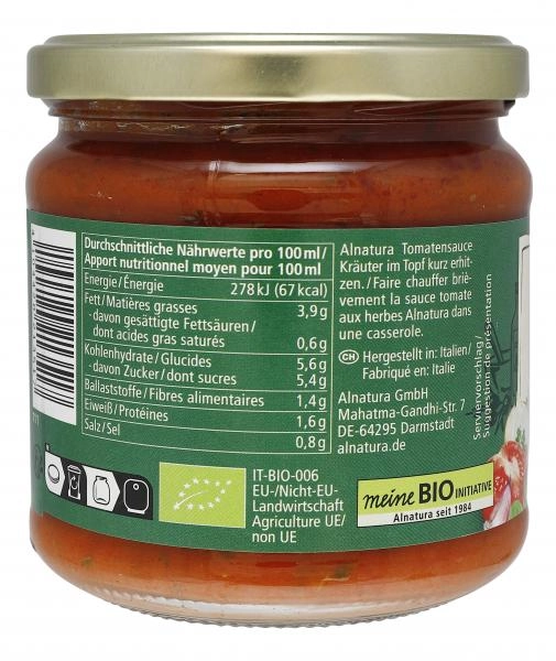 Alnatura Tomatensauce Kräuter