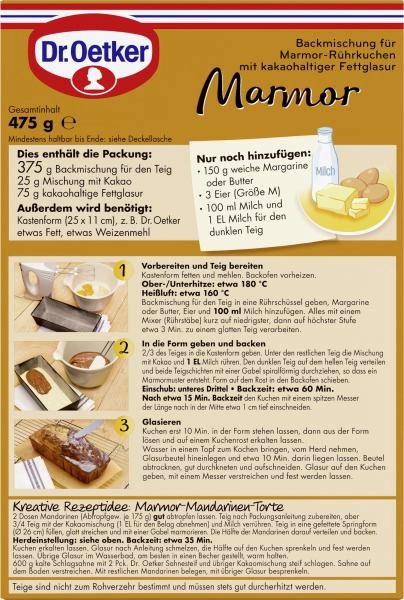 Dr. Oetker Marmor Kuchen