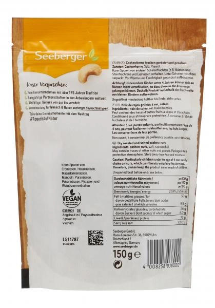 Seeberger Cashewkerne geröstet & gesalzen