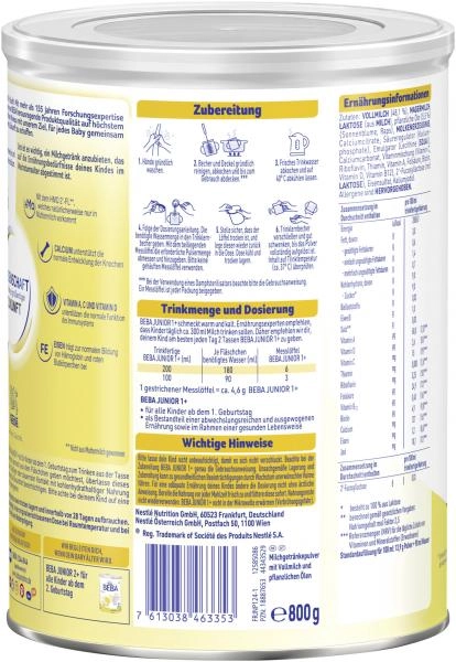 Nestlé BEBA Kindermilch Junior 1+ ab dem 12. Monat