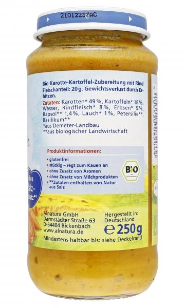 Alnatura Karotten mit Kartoffeln und Rind