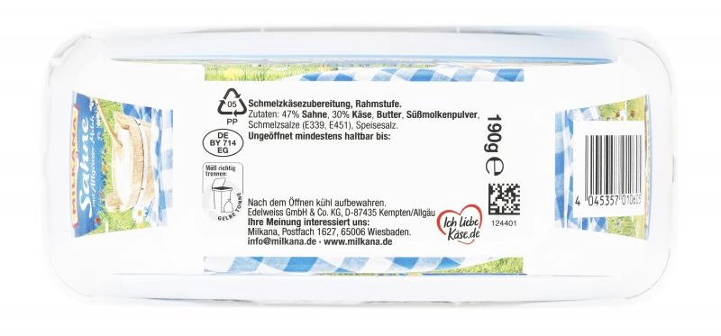 Milkana Schmelzkäse Sahne