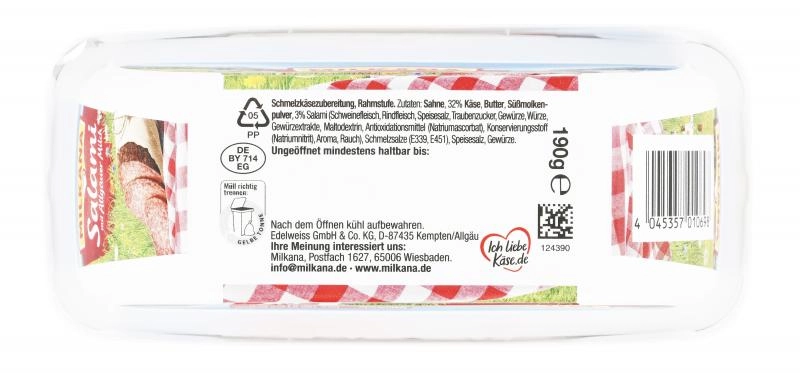Milkana Schmelzkäse Salami