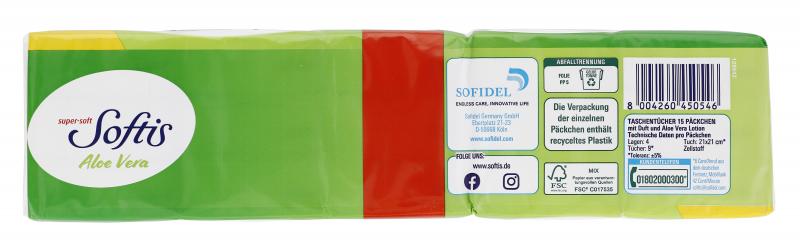 Regina Softis Taschentücher Aloe Vera 4-lagig 15x 9ST