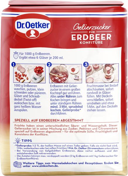 Dr.Oetker Gelierzucker für Erdbeerkonfitüre 500G