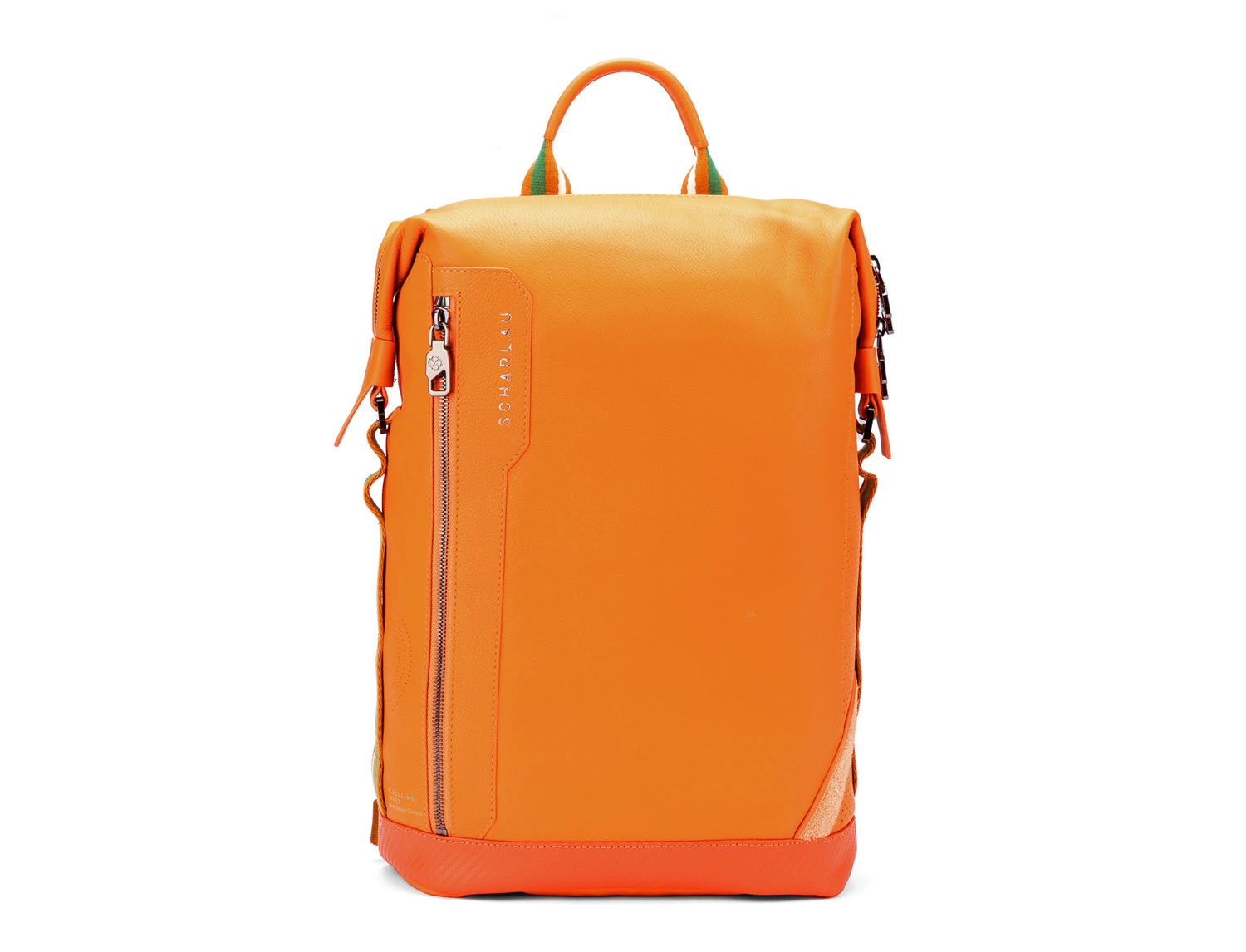 SCHARLAU Slackline RONJA Leder Rucksack für 13  Laptopfach Orange