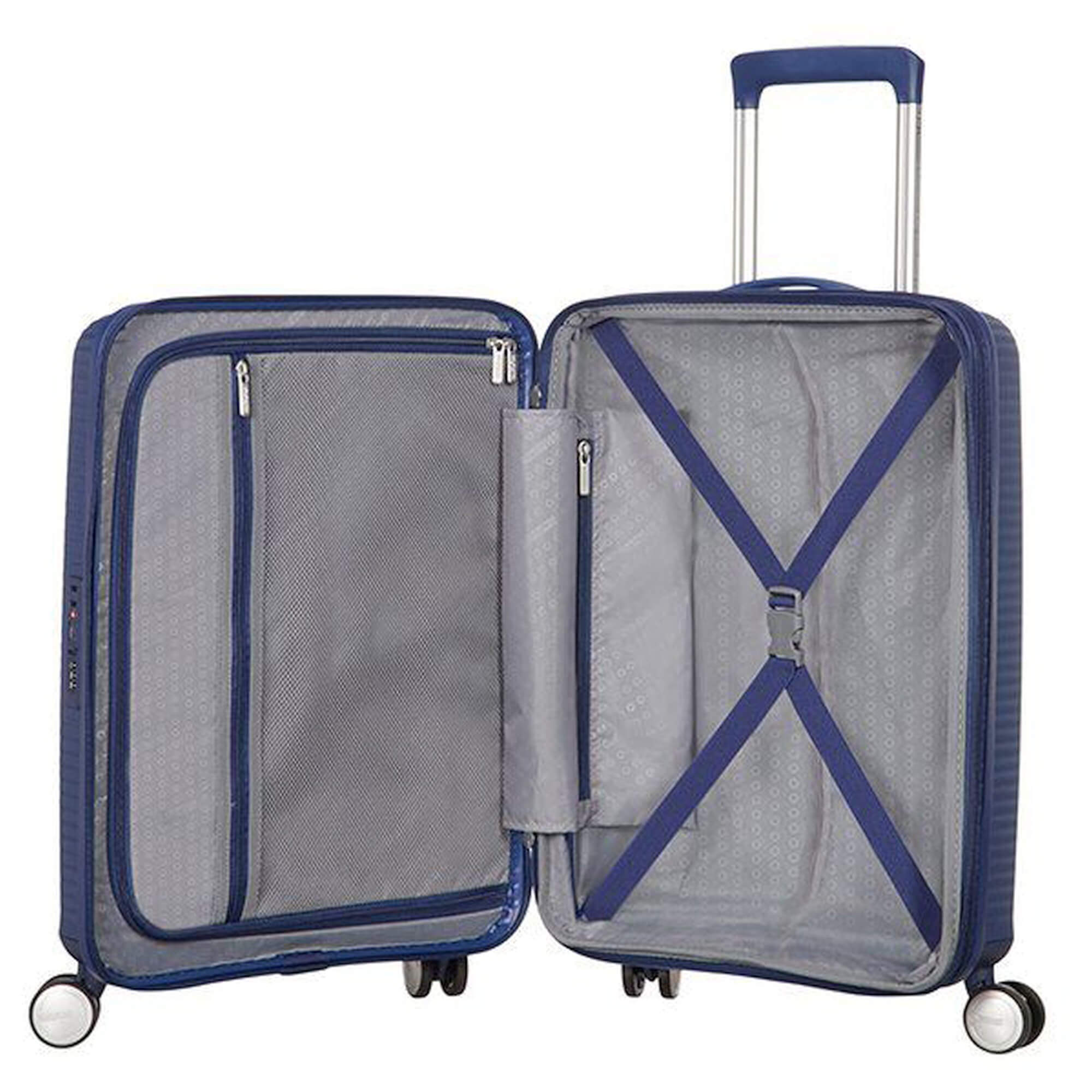 American Tourister Soundbox Trolley S 4R 55cm, erweiterbar Midnight Navy