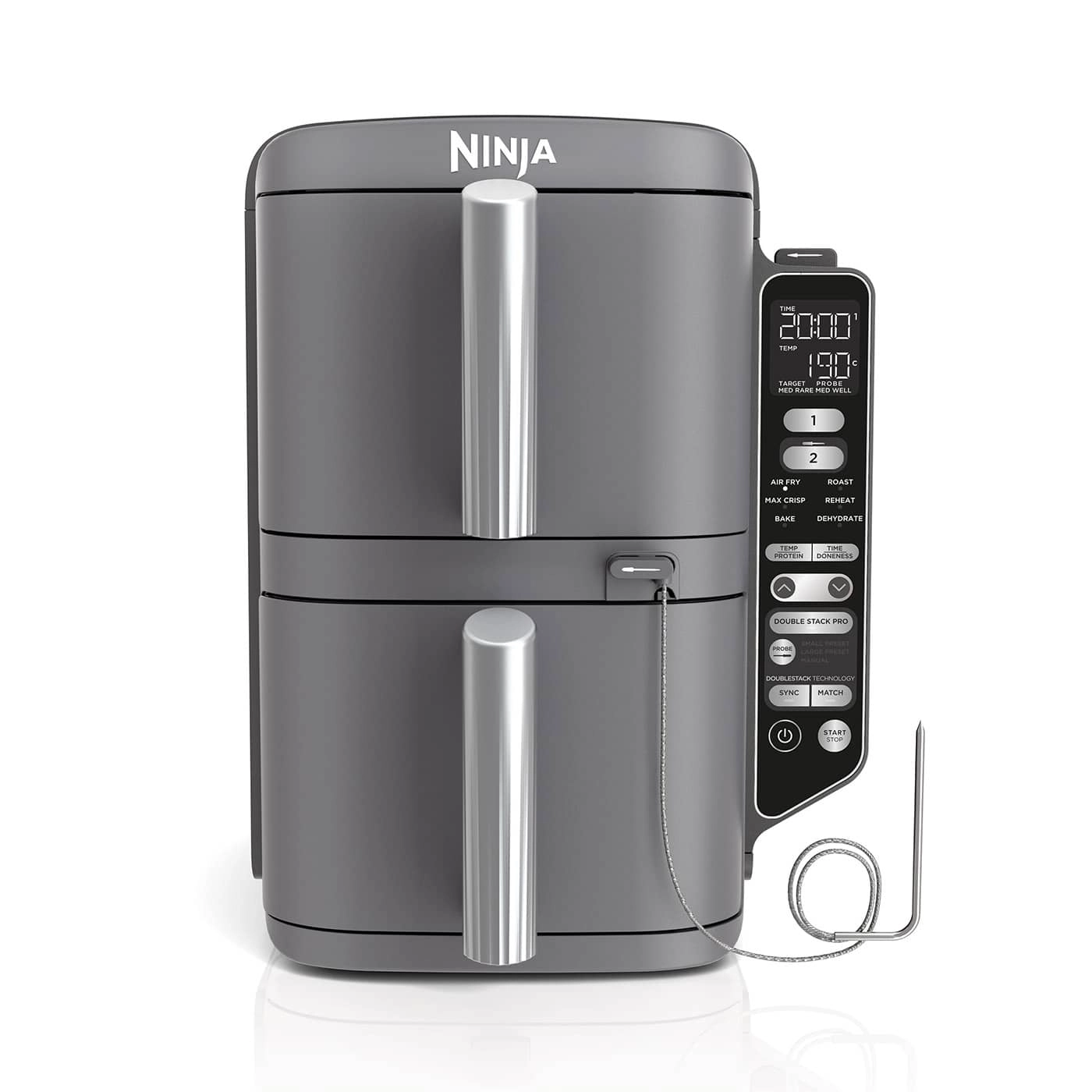 Ninja Double Stack XL 2-Ebenen Heißluftfritteuse 9 5 L mit Smart Cook System SL451EU
