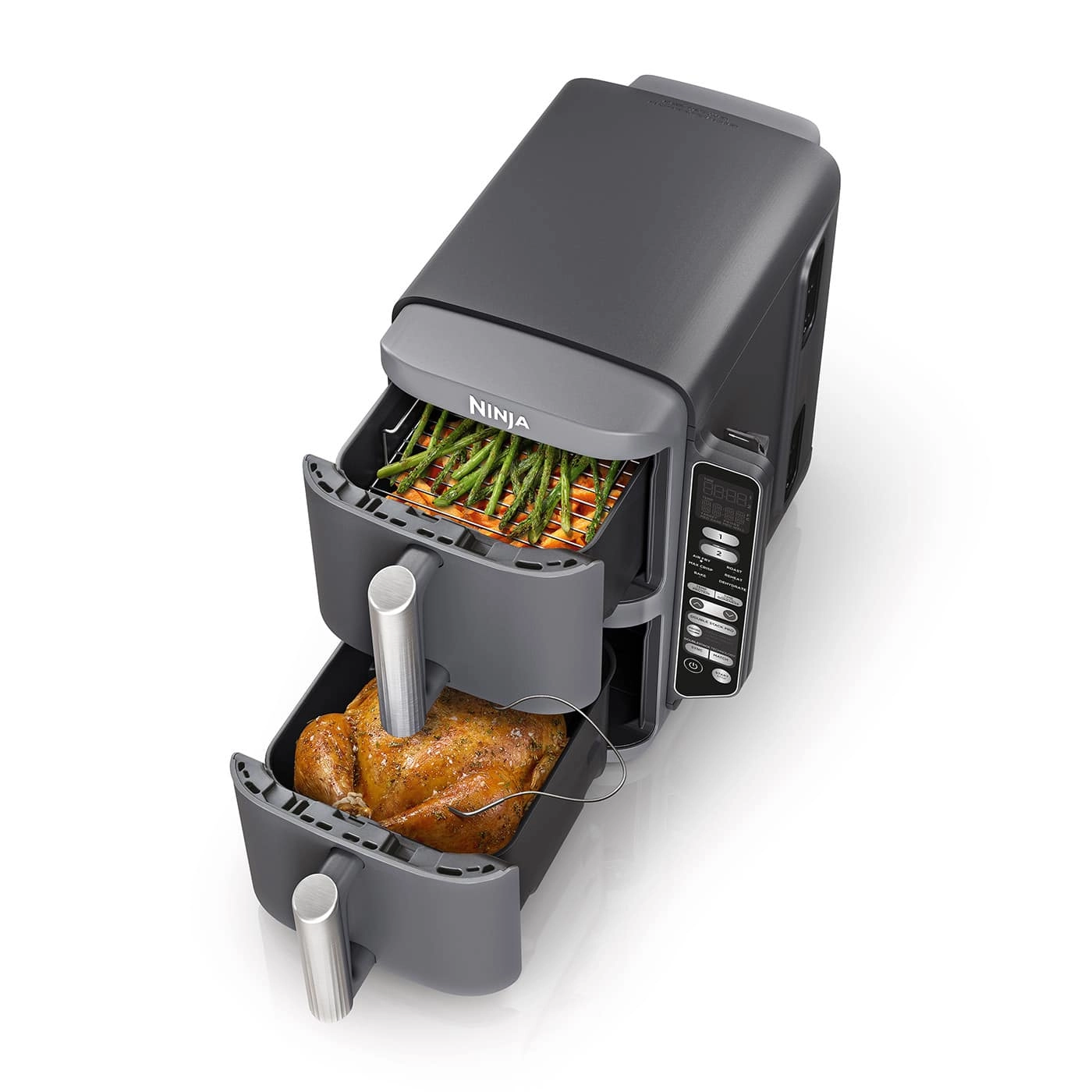 Ninja Double Stack XL 2-Ebenen Heißluftfritteuse 9 5 L mit Smart Cook System SL451EU