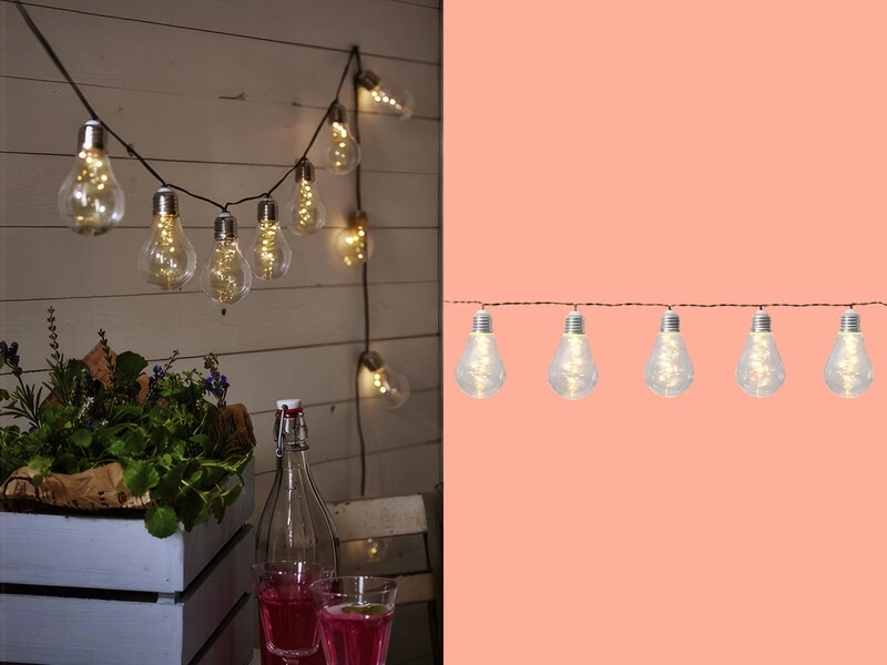 Solarbetriebener Lichtvorhang - Weiß