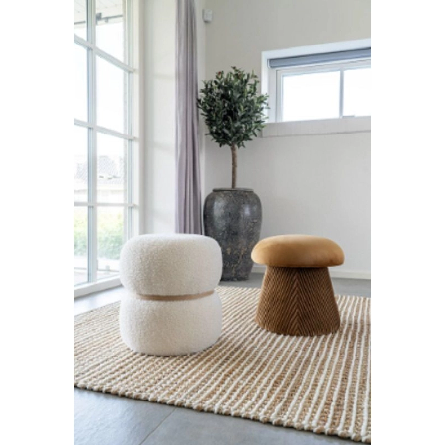 House Nordic Milford Pouf - weiß - 38x38x41 cm